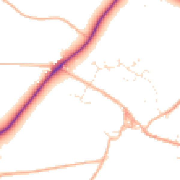 Daytime road noise heatmap for GL54 3HF