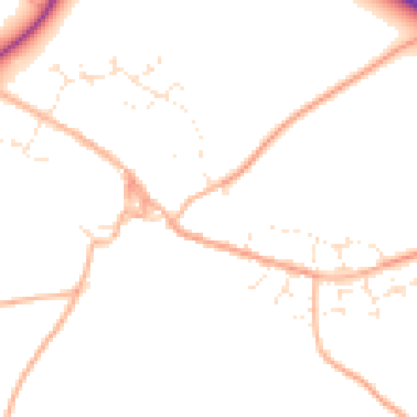 Daytime road noise heatmap for GL54 3HZ