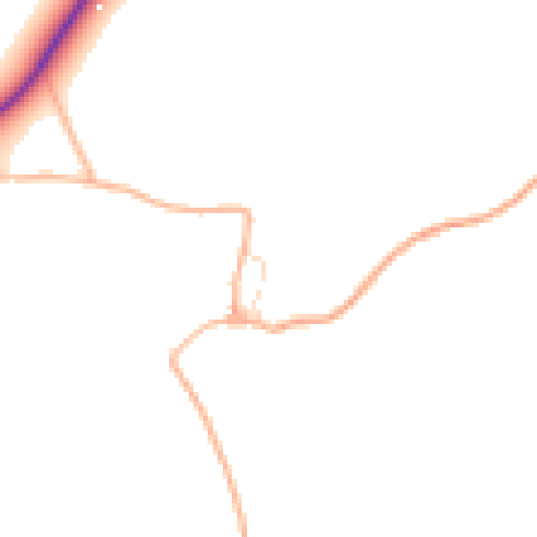 Daytime road noise heatmap for GL54 3JU