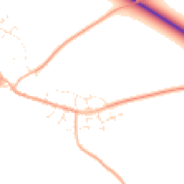 Daytime road noise heatmap for GL54 3PB