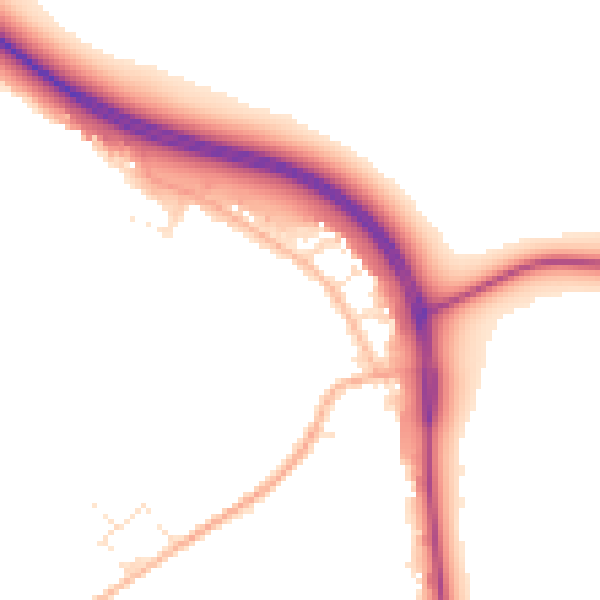 Daytime road noise heatmap for GL54 4AY