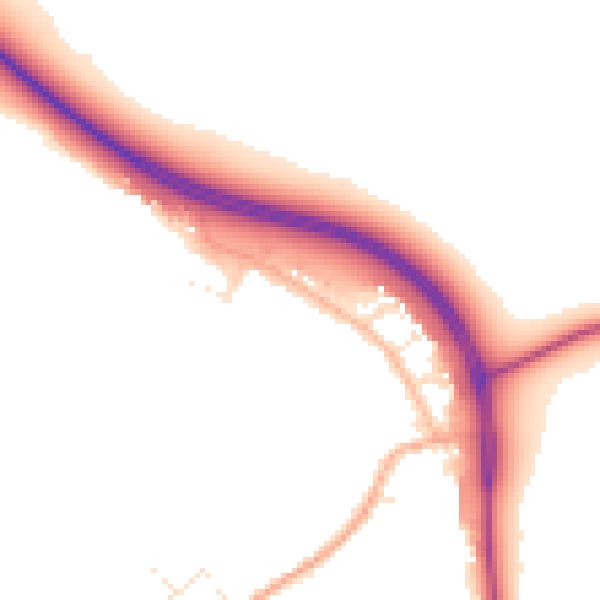 Daytime road noise heatmap for GL54 4HP