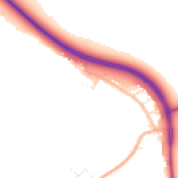 Daytime road noise heatmap for GL54 4JW