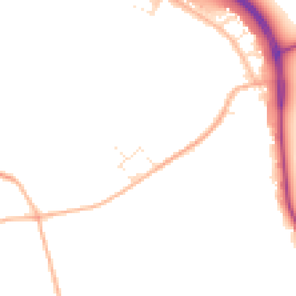 Daytime road noise heatmap for GL54 4LE