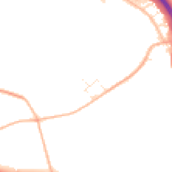 Daytime road noise heatmap for GL54 4LF