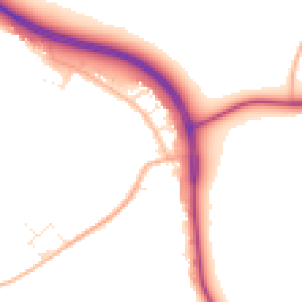 Daytime road noise heatmap for GL54 4LG