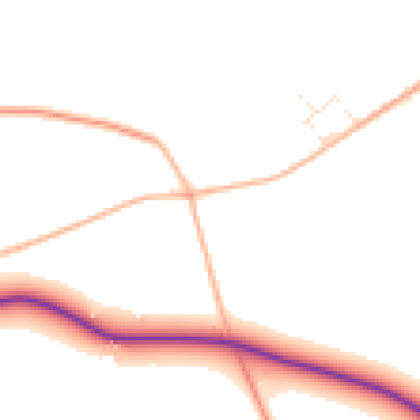 Daytime road noise heatmap for GL54 4LY