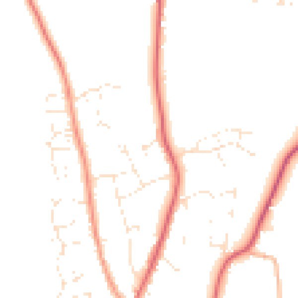 Daytime road noise heatmap for GL54 5BE