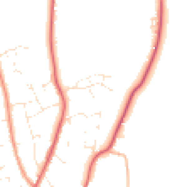 Daytime road noise heatmap for GL54 5GE
