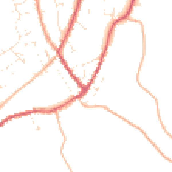 Daytime road noise heatmap for GL54 5HT