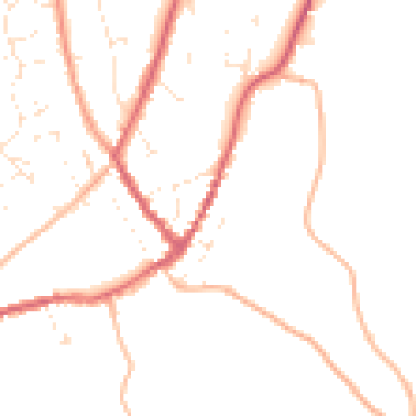 Daytime road noise heatmap for GL54 5HU