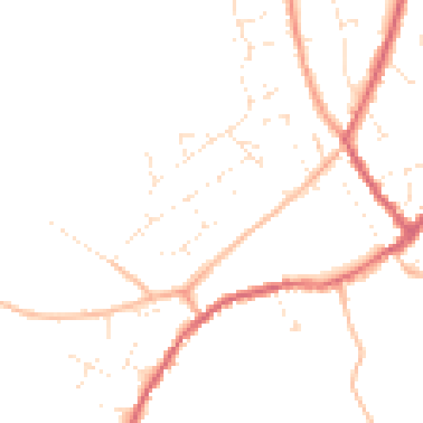 Daytime road noise heatmap for GL54 5QQ