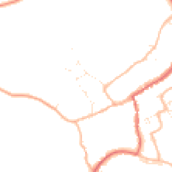 Daytime road noise heatmap for GL55 6BE