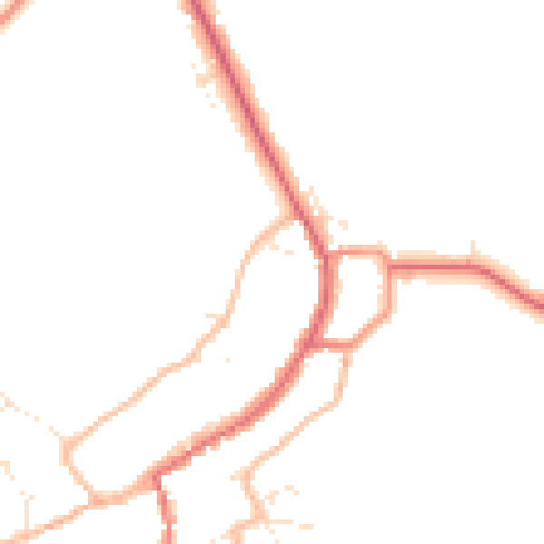 Daytime road noise heatmap for GL55 6BJ
