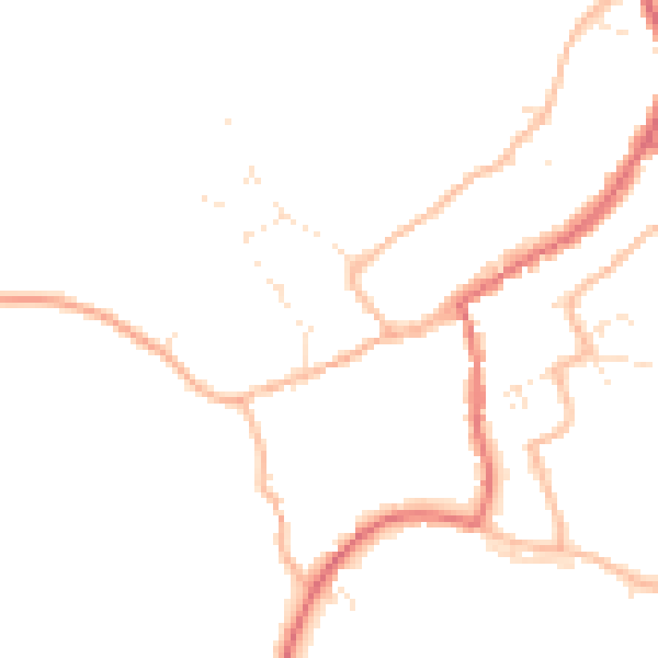 Daytime road noise heatmap for GL55 6BQ