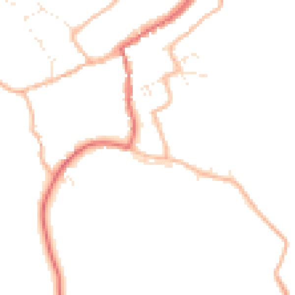 Daytime road noise heatmap for GL55 6DJ