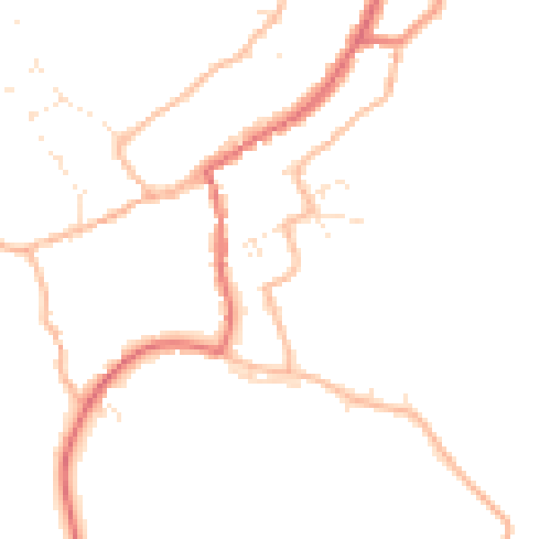 Daytime road noise heatmap for GL55 6DP