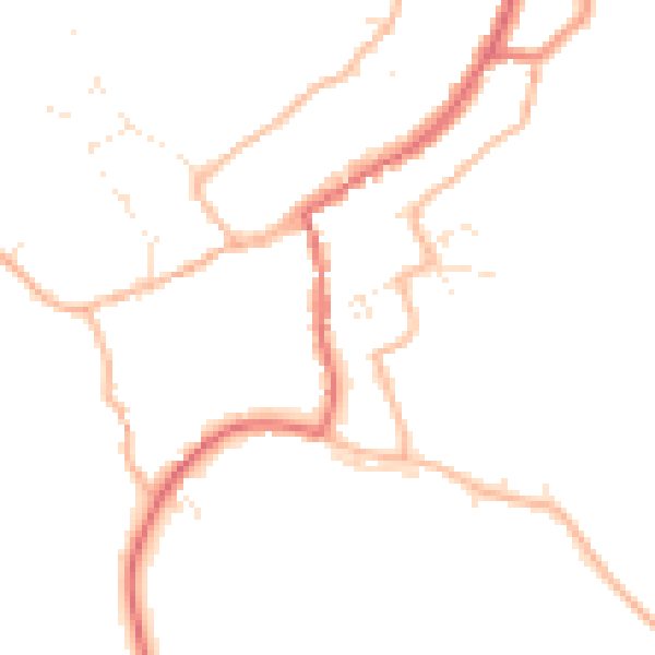 Daytime road noise heatmap for GL55 6DR