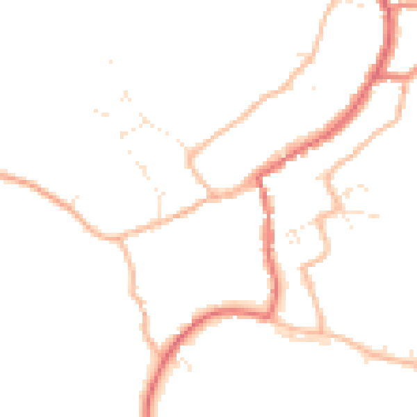 Daytime road noise heatmap for GL55 6DU