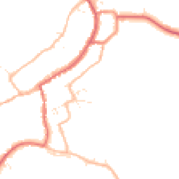 Daytime road noise heatmap for GL55 6EL