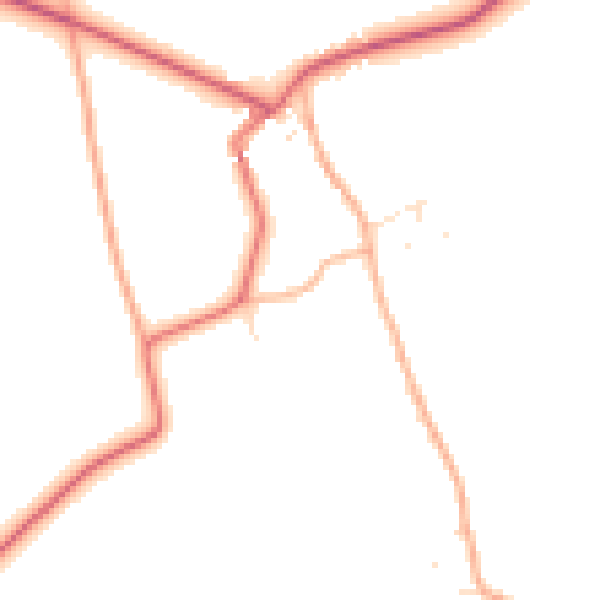 Daytime road noise heatmap for GL55 6QP