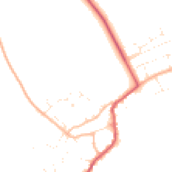 Daytime road noise heatmap for GL55 6QY