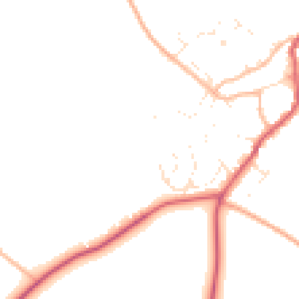 Daytime road noise heatmap for GL55 6RD