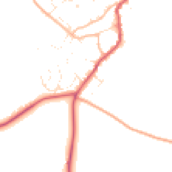 Daytime road noise heatmap for GL55 6RL