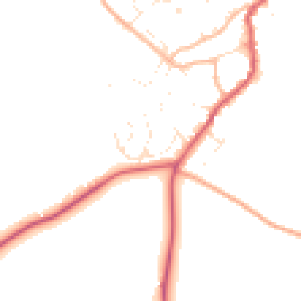 Daytime road noise heatmap for GL55 6RR
