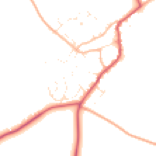Daytime road noise heatmap for GL55 6RW