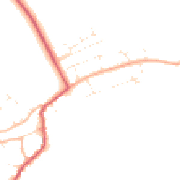 Daytime road noise heatmap for GL55 6SY