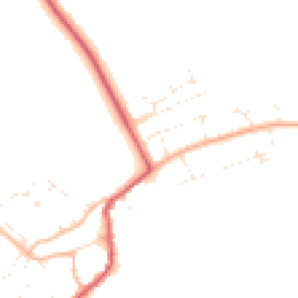 Daytime road noise heatmap for GL55 6TA