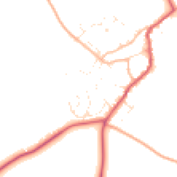 Daytime road noise heatmap for GL55 6TP