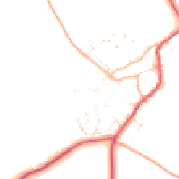 Daytime road noise heatmap for GL55 6TR