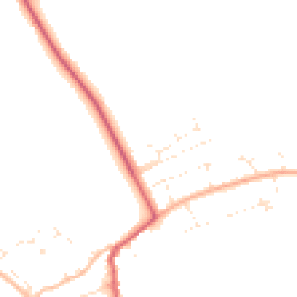 Daytime road noise heatmap for GL55 6TU