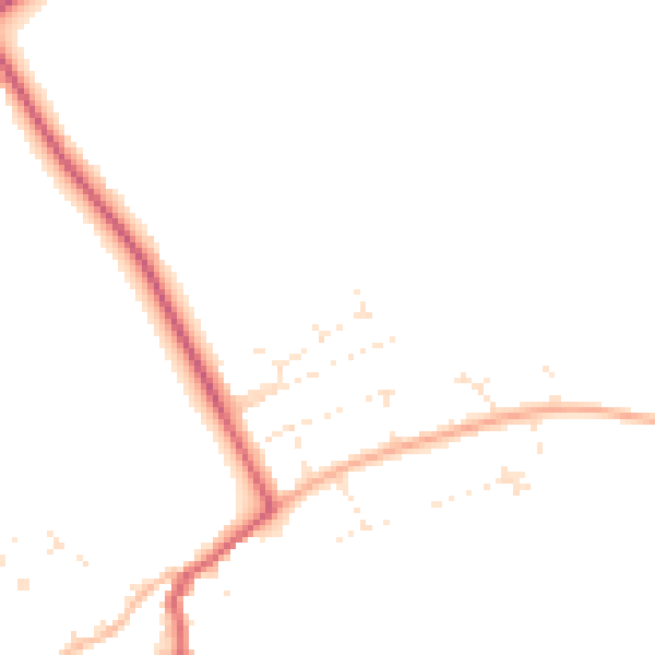 Daytime road noise heatmap for GL55 6TW