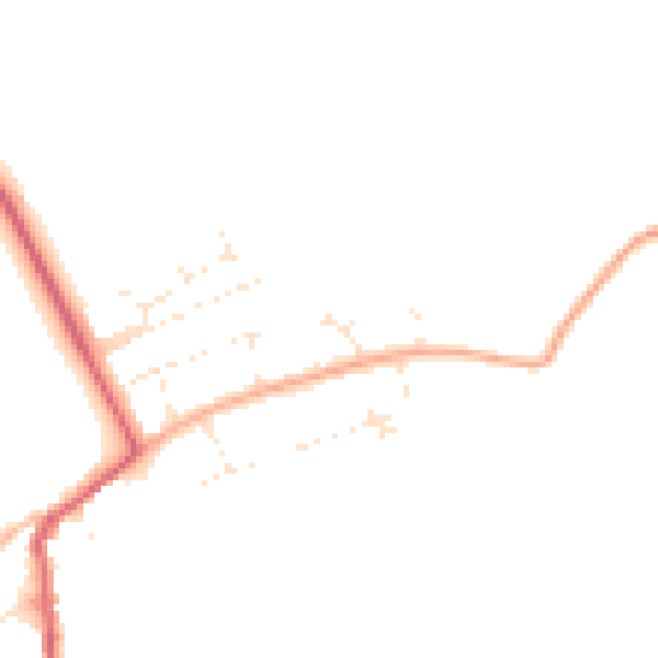 Daytime road noise heatmap for GL55 6TX