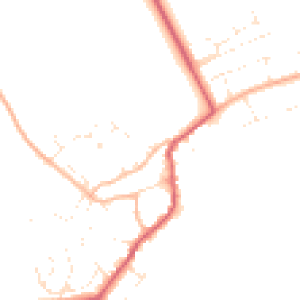 Daytime road noise heatmap for GL55 6TY