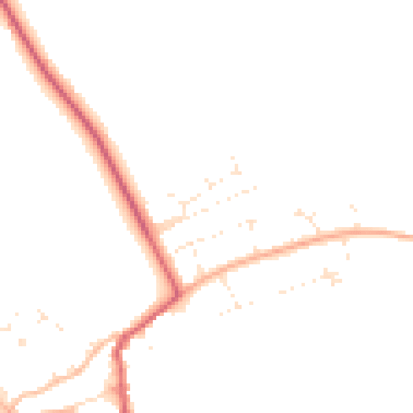 Daytime road noise heatmap for GL55 6WA