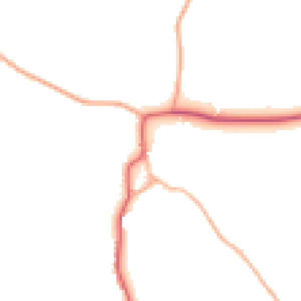 Daytime road noise heatmap for GL55 6WZ