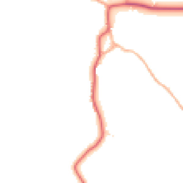 Daytime road noise heatmap for GL55 6XG