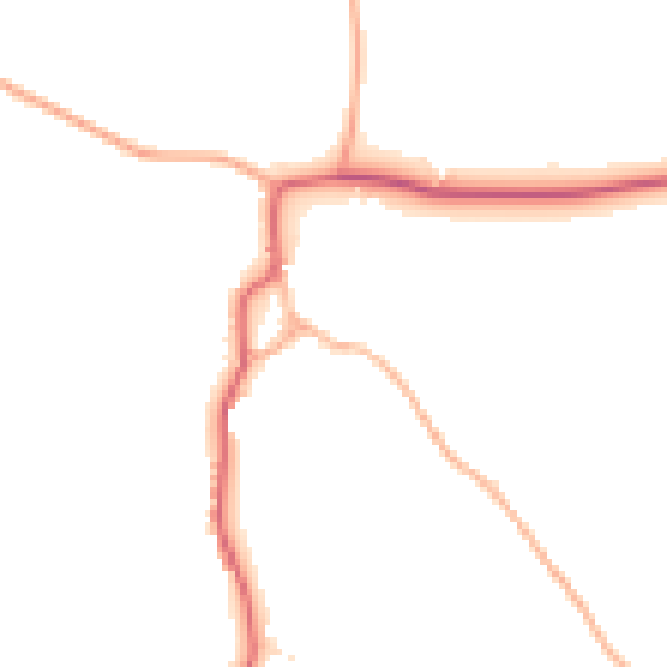 Daytime road noise heatmap for GL55 6XJ