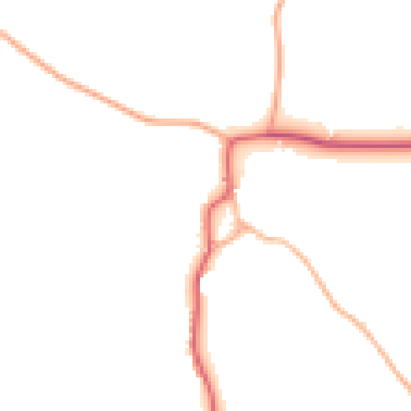 Daytime road noise heatmap for GL55 6XP