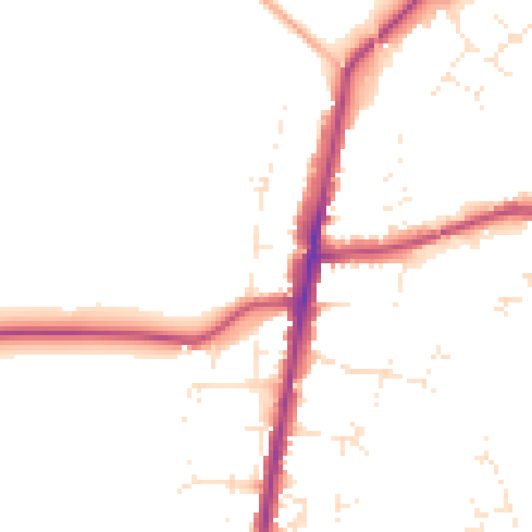Daytime road noise heatmap for GL56 0BQ