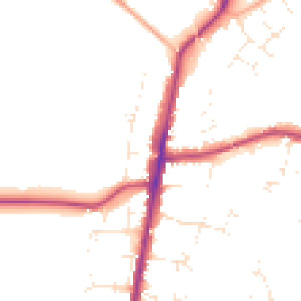 Daytime road noise heatmap for GL56 0BY