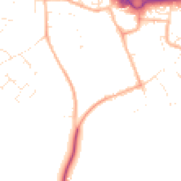 Daytime road noise heatmap for GL7 0AB