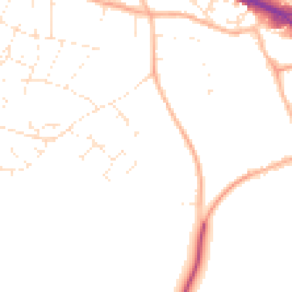 Daytime road noise heatmap for GL7 1AD