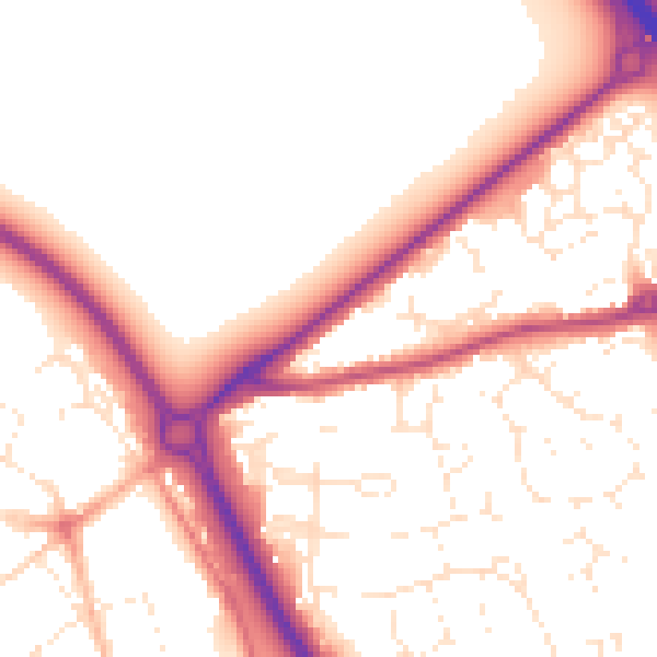 Daytime road noise heatmap for GL7 1AF