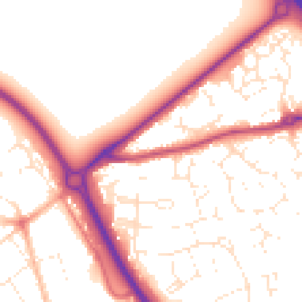 Daytime road noise heatmap for GL7 1AQ