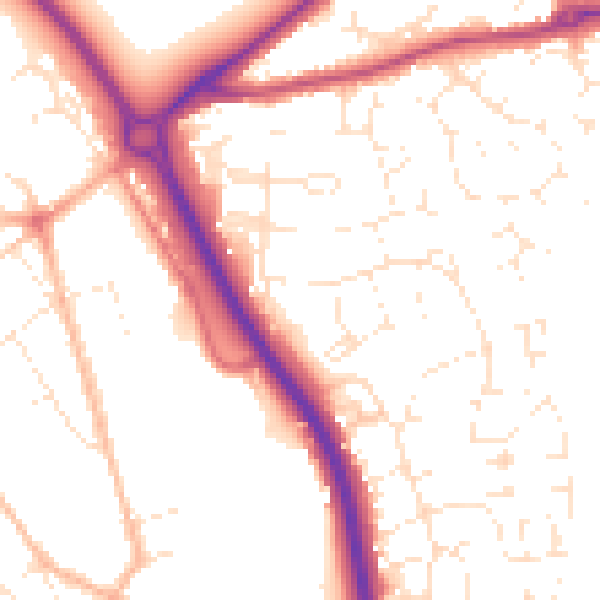 Daytime road noise heatmap for GL7 1AR